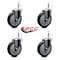Service Caster 5'' Black Polyurethane Wheel Swivel 7/16'' Grip Ring Stem Caster Set, 4PK SCC-GR20S514-PPUB-BLK-716138-4 - alternate 2